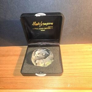 BEAUTIFUL MATS JONASSON FULL LEAD CRYSTAL 2" PANDA BEAR SWEDEN